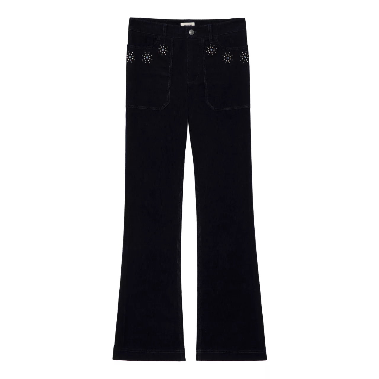 ZADIG&VOLTAIRE Pista Embellished Corduroy Flared Trousers - Blue