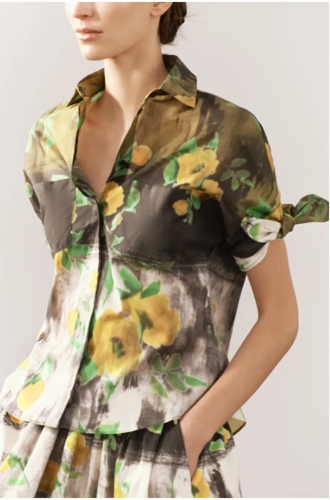 ZARA  |ZW COLLECTION FLORAL PRINT SHIRT