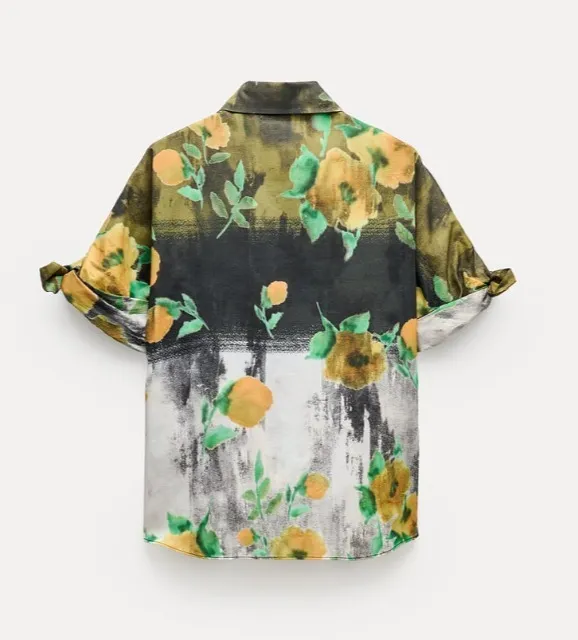 ZARA  |ZW COLLECTION FLORAL PRINT SHIRT