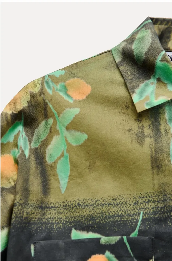 ZARA  |ZW COLLECTION FLORAL PRINT SHIRT