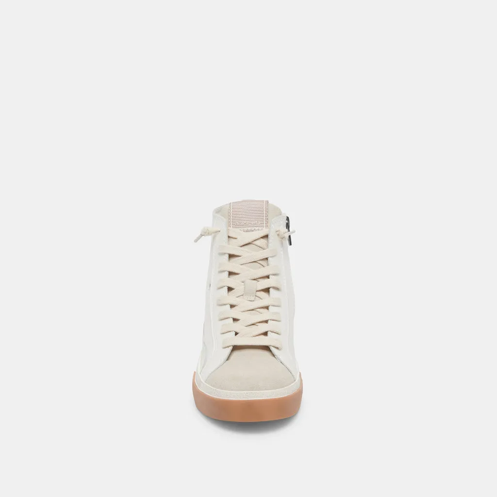 Zohara Sneakers White Tan Leather | Women's High-Top Sneakers– Dolce Vita 6908082028610